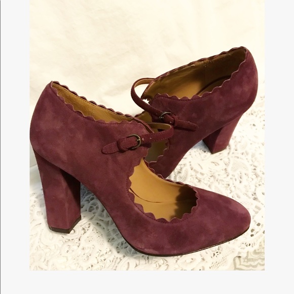 Aerin Shoes - ❤️AERIN 8 suede Mary Jane scallop heels